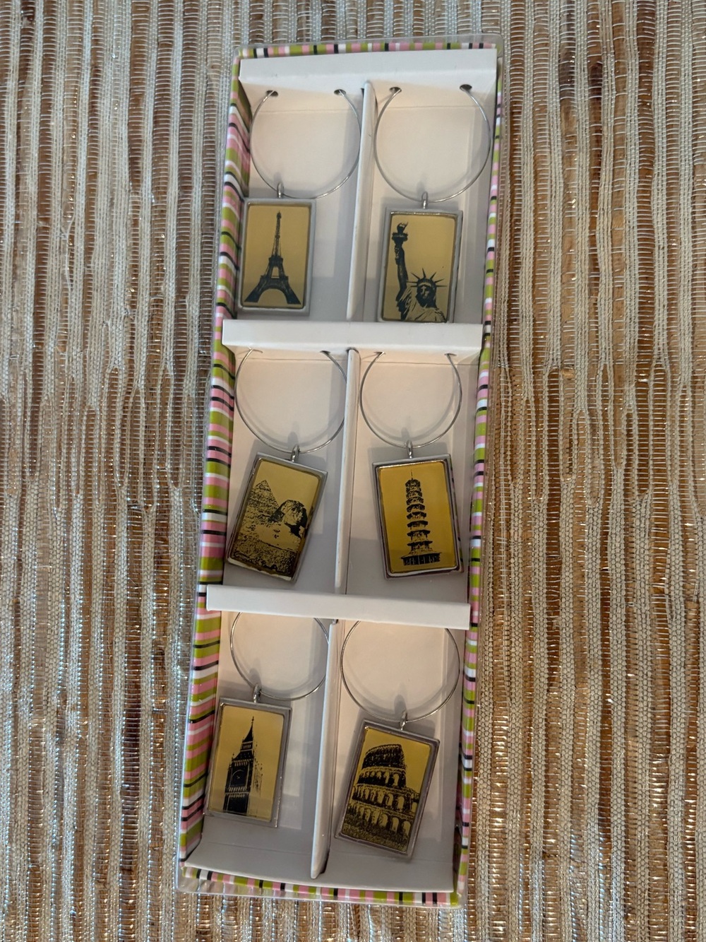 Travel Landmark Wine Charms - Set of 6